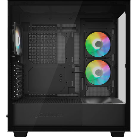 Sharkoon rebel c60 rgb midi tower behuizing (zwart | 2x usb-a | 1x usb-c | rgb | tempered glass)