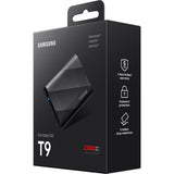 Samsung portable t9 2 tb externe ssd (zwart, mu-pg2t0b eu, usb-c 3.2 (20 gbit s))