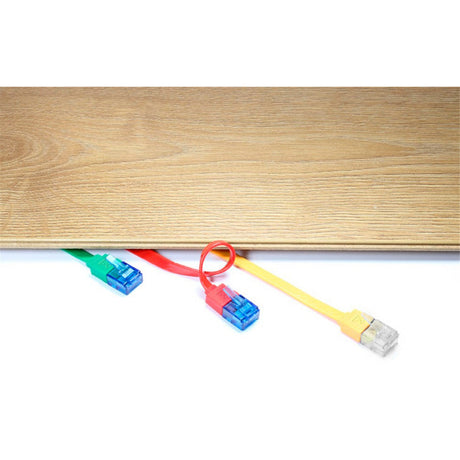 Goobay cat 6a flat patch cable u utp, 5 meter kabel (zwart blauw)
