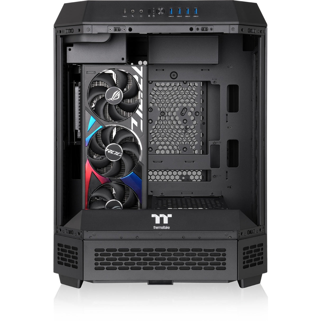 Thermaltake the tower 600 midi tower behuizing (zwart | 4x usb-a | 1x usb-c | tempered glass)