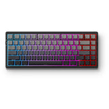 Mchose g75 pro tri-mode gasket structuur mechanisch gaming toetsenbord (zwart, us lay-out (qwerty), ktt cabbage tofu v2, 75%, rgb, hot swap, pbt double-shot, 2.4 ghz | usb-c | bluetooth)