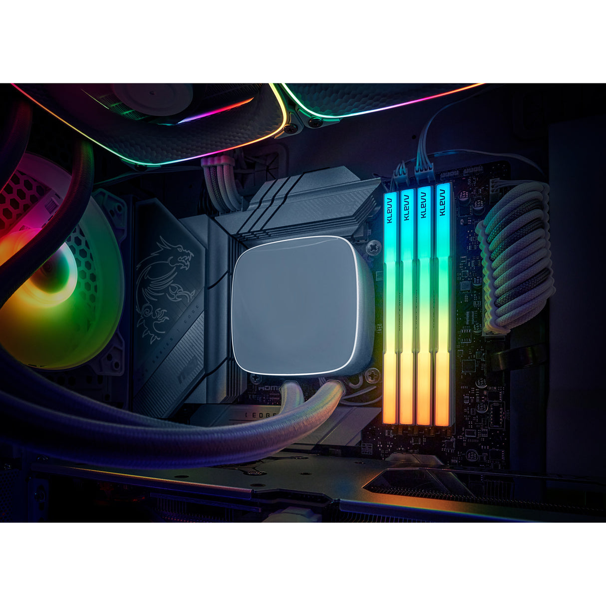 Klevv 32 gb ddr5-6000 (2x 16 gb) kit werkgeheugen (wit, kd5agua80-60a300j, cras v rgb, xmp 3.0, expo)