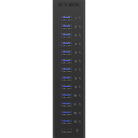 Icy box ib-ac6113 usb-hub (zwart, 13x usb 3.0, 1x usb oplaadpoort)
