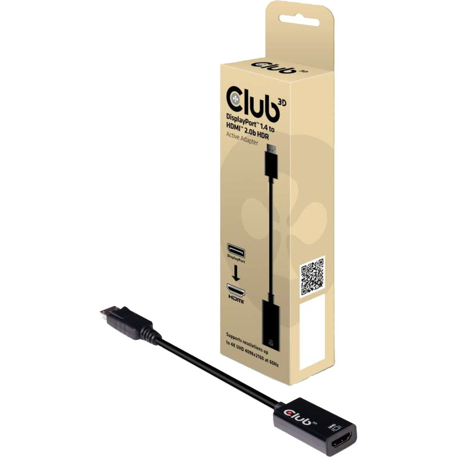 Club 3d displayport 1.4 naar hdmi 2.0b hdr actieve adapter (zwart)