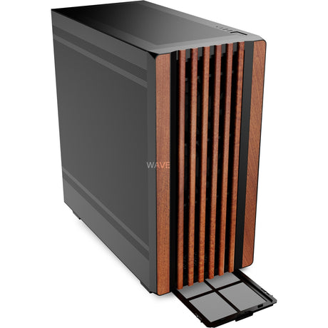 Sharkoon rebel c70m rgb midi tower behuizing (zwart houtkleur | 2x usb-a | 1x usb-c | rgb)