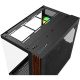 Thermaltake view 380 ws argb midi tower behuizing (zwart houtkleur | 2x usb-a | 1x usb-c | rgb | tempered glass)
