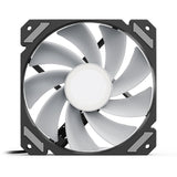 Sharkoon shark mirror rgb pwm reverse case fan (zwart, 120 x 120 x 25 mm)