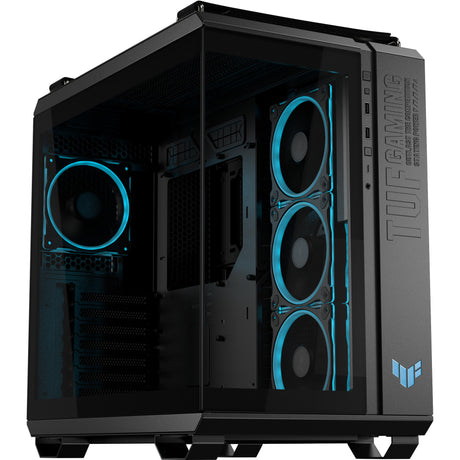 Asus tuf gaming gt502 horizon argb midi tower behuizing (zwart | 3x usb-a | 1x usb-c | tempered glass)