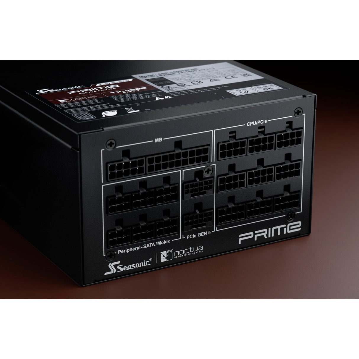 Noctua prime tx-1600 edition modulaire 1600 watt voeding (zwart, 2x 12vhpwr, 6x pcie)