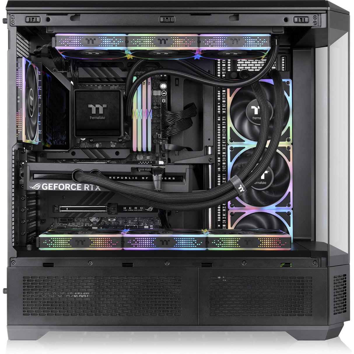Thermaltake view 600 tg big tower behuizing (zwart | 2x usb-a | 1x usb-c | tempered glass)