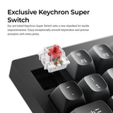 Keychron v6w-d3 8k qmk wired custom mechanical keyboard (zwart, us lay-out (qwerty), super brown, 100%, rgb leds, double-shot pbt, hot swap, 8k, knop)