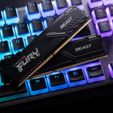 Kingston fury beast 16 gb ddr4-3600 (2x 8 gb) werkgeheugen (zwart, kf436c17bbk2 16, xmp 2.0)