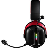 Mchose s9 pro wireless over-ear gaming headset (zwart rood, pc laptop playstation switch smartphone, 2.4g bluetooth wired type-c )