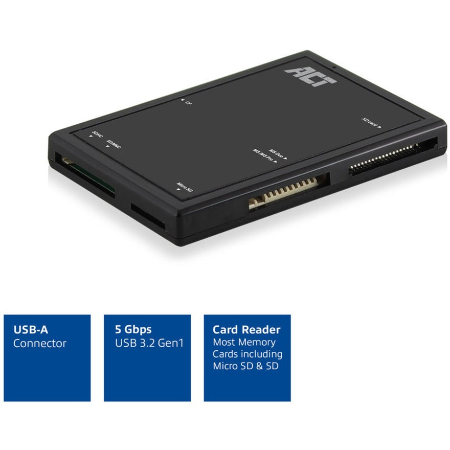 Act connectivity externe usb 3.2 gen1 (usb 3.0) kaartlezer (zwart)