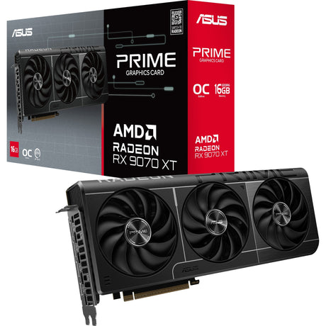 Asus prime radeon rx 9070 xt oc grafische kaart (grijs, 3x displayport, 1x hdmi, rdna4)