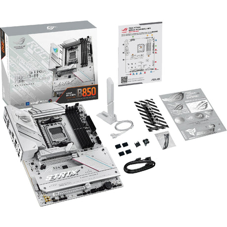 Asus rog strix b850-a gaming wifi socket am5 moederbord (wit, 2.5gb-lan, wi-fi 7, bt, sound, atx)