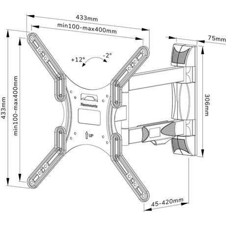 Neomounts wl40-550bl14 tv wandsteun wandmontage (zwart)