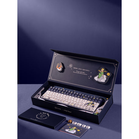 Iqunix f97 starry tryst rgb mechanisch gaming toetsenbord (donkerblauw, us lay-out (qwerty), gateron red, 96%, rgb leds, hot-swappable, pbt, 2.4ghz | bluetooth 5.1 | usb-c)