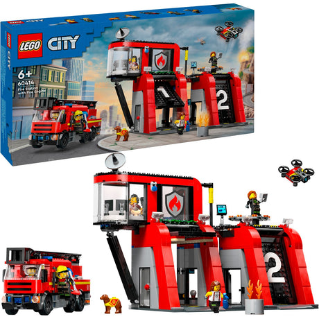 Lego city brandweerkazerne en brandweerauto - 60414
