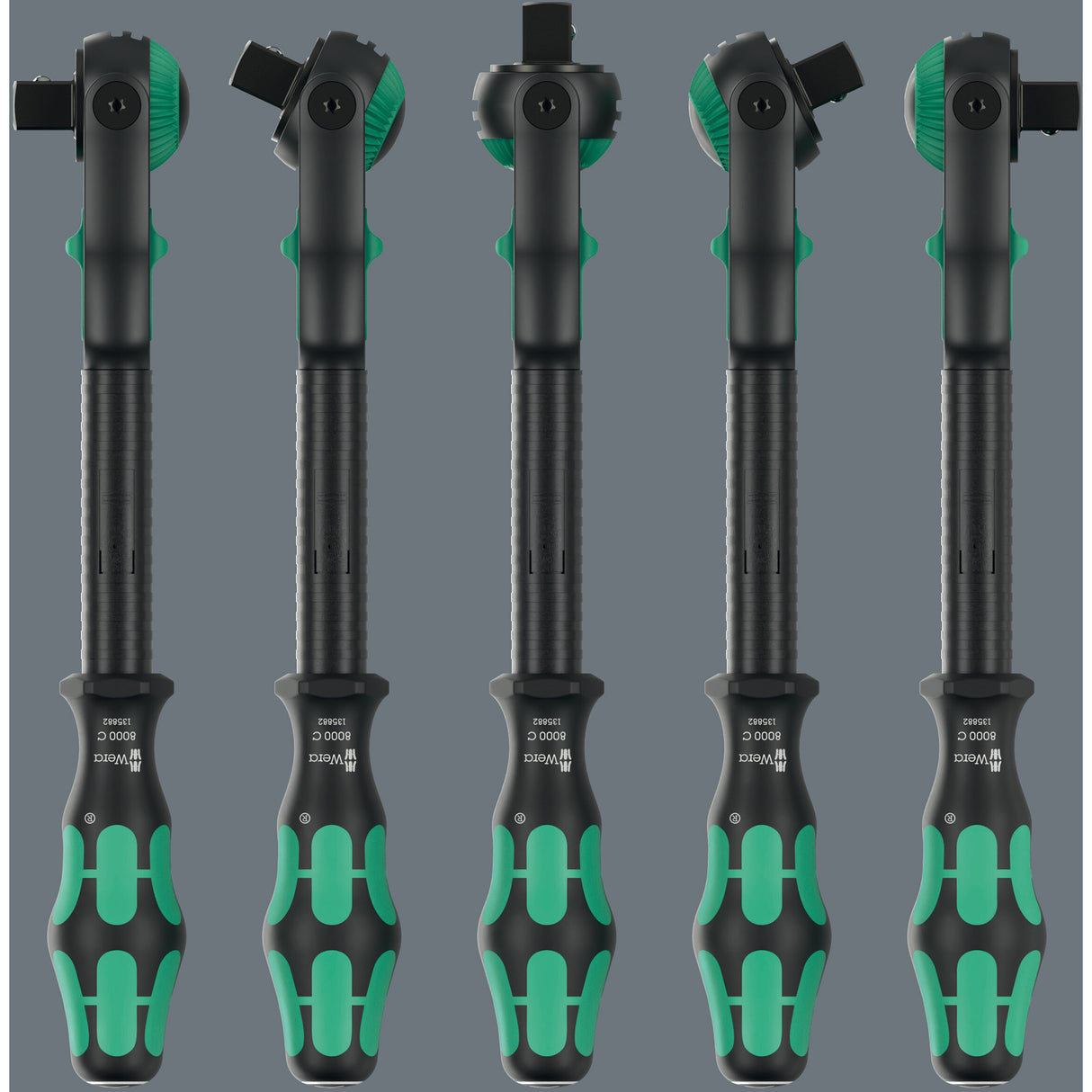Wera 8000 c black edition zyklop speed ratel met 1 2 aandrijving (zwart groen)