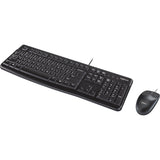 Logitech mk120 desktopset (zwart, eu lay-out (qwerty), rubberdome)