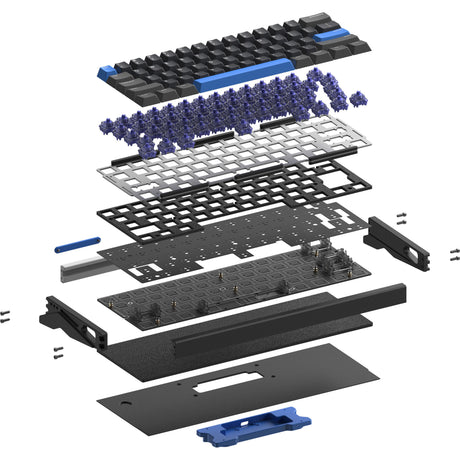 Iqunix ez60 magnetic switch gaming he keyboard (zwart, us lay-out (qwerty), gateron magnetic jade gaming, 60%, rgb, double shot pbt keycaps)