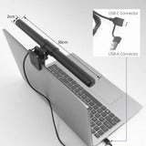 Act connectivity dimbare clip-on laptop led-lichtbalk led bar (zwart, usb-voeding, 3000k-6500k)