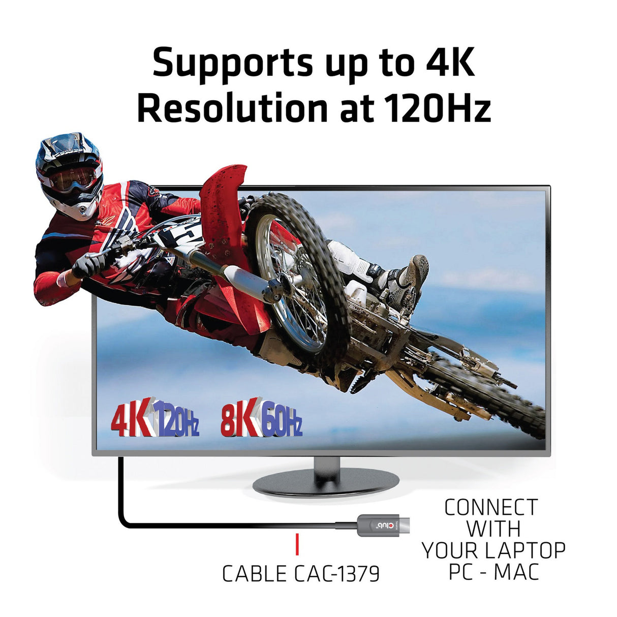 Club 3d gecertificeerde actieve optische ultra high speed hdmi 2.1 kabel (zwart, 20 meter, 8k)