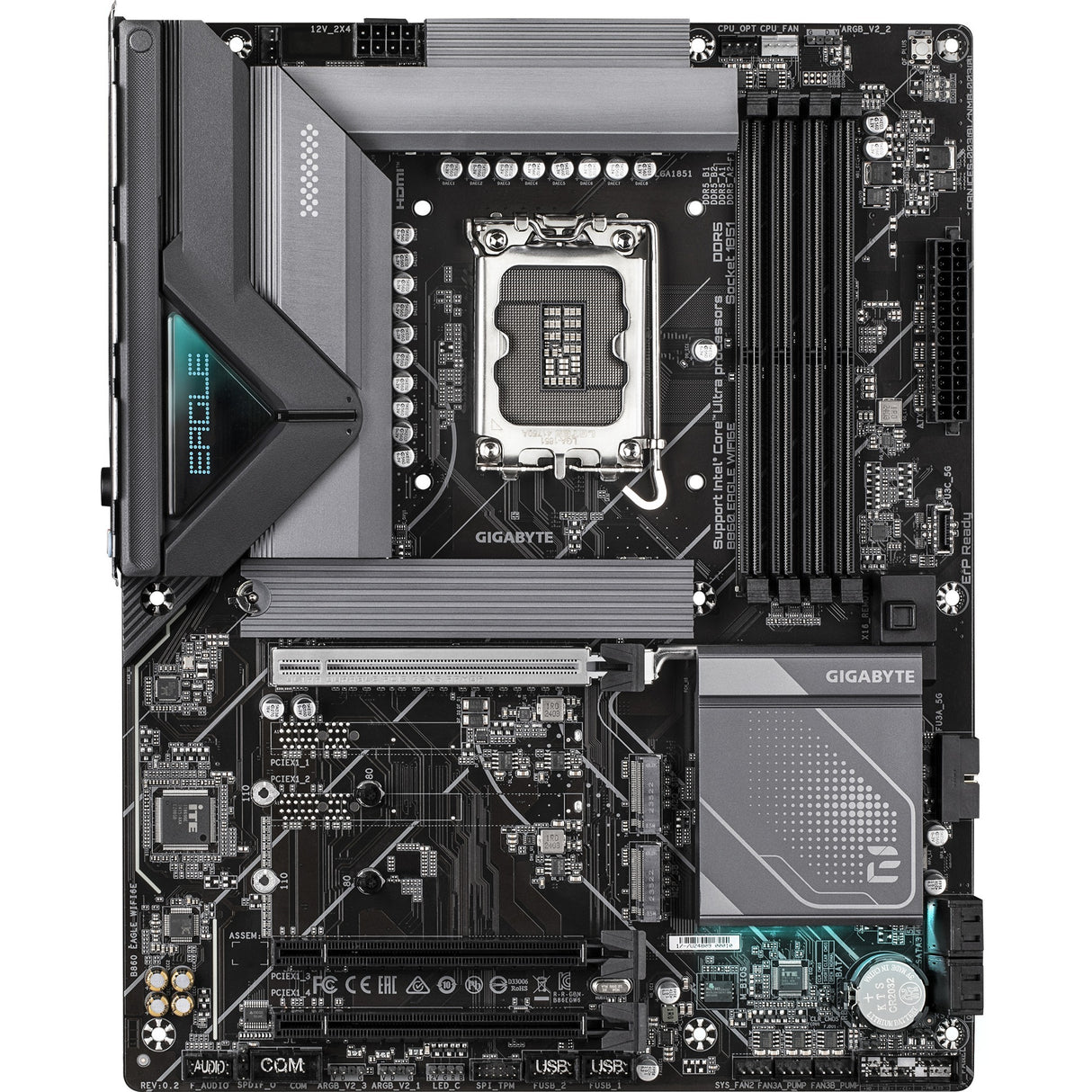 Gigabyte b860 eagle wifi6e socket 1851 moederbord (raid, 2.5gb-lan, wi-fi 6e, bt, sound, atx)