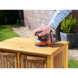 Black+decker bdcros18 18v accu excentrische schuurmachine (zwart oranje, opbergtas, oplader en accu inbegrepen)