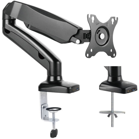 Act connectivity monitorarm office met gasveer, 1 scherm (zwart)