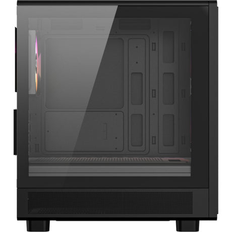 Xyz pc gear atom midi tower behuizing (zwart | 2x usb-a | 1x usb-c | tempered glass)