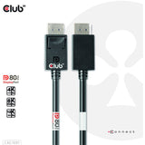 Club 3d gecertificeerde displayport 2.1 kabel (zwart, 1,2 meter, 8k)