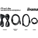 Iiyama prolite xcb4594dqsu-b1 44.5 curved ultrawide monitor (zwart (mat), hdmi, displayport, usb, audio)