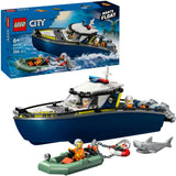 Lego ® city achtervolging met politieboot, drijft echt - 60456