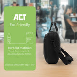 Act connectivity suburb schoudertas voor laptops tot 15,6 laptoptas (zwart)
