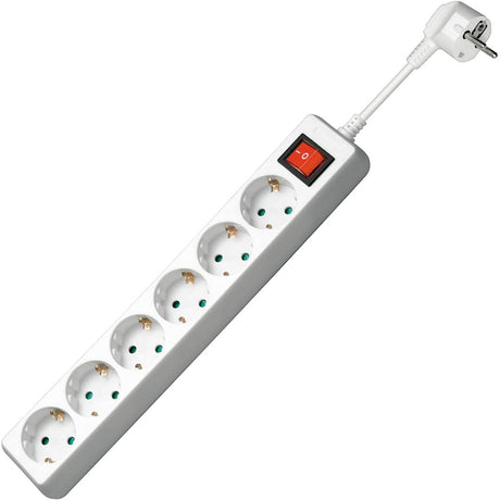 Goobay stekkerdoos met schakelaar en 6 stopcontacten stekkerdoos (wit, kabellengte 1.5 meter)