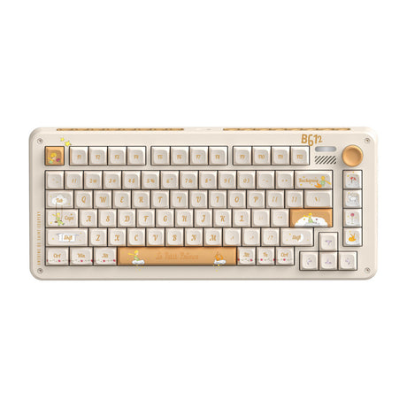 Iqunix zx75 sunset ponder wireless mechanical keyboard (lichtgeel, us lay-out (qwerty), iqunix silent rose, 75%, rgb leds, hot-swappable, double-shot pbt, 2.4ghz | bluetooth 5.1 | usb-c)