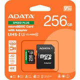 Adata speed plus microsdxc 256 gb geheugenkaart (uhs-i u3, class 10, v30, a2)