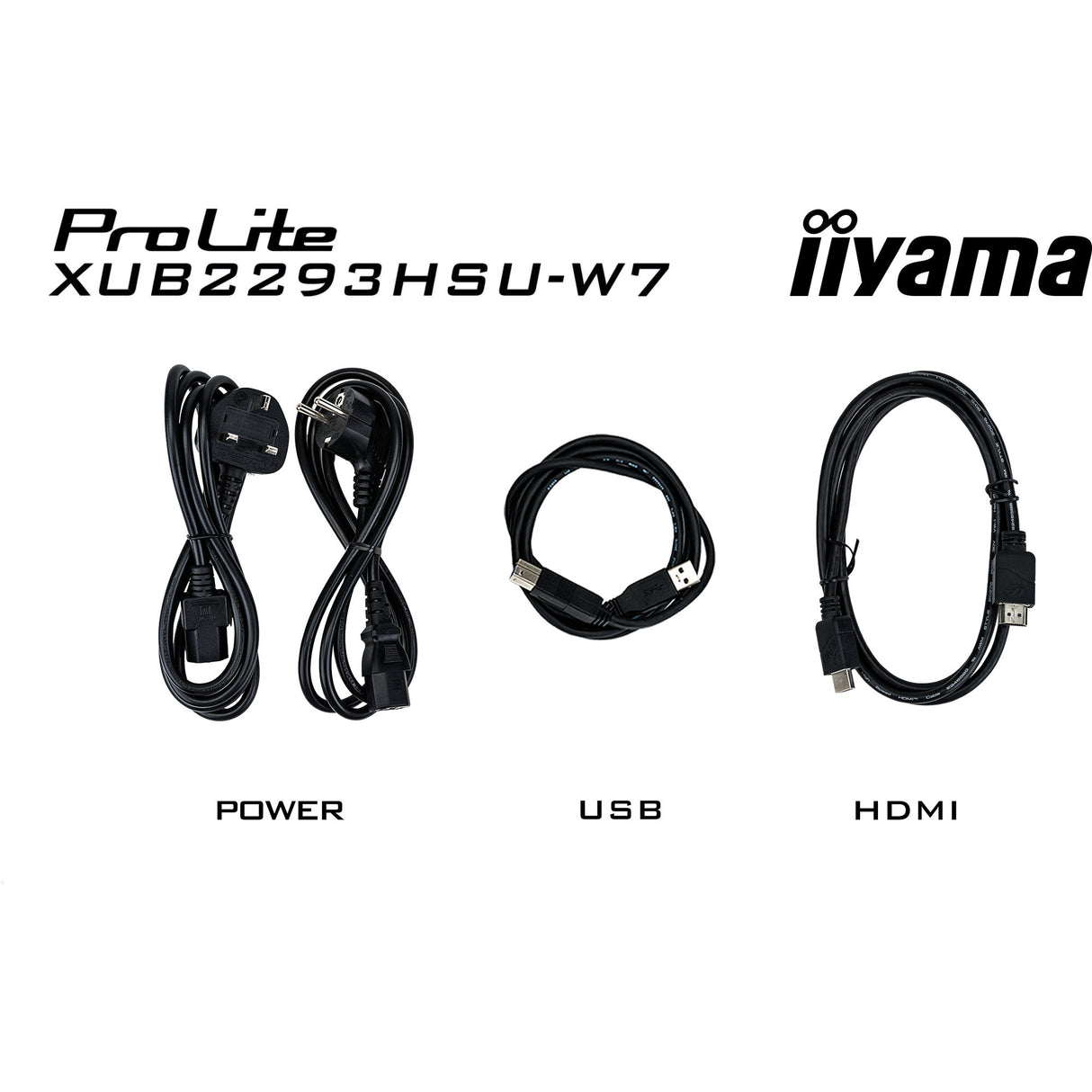 Iiyama prolite xub2293hsu-w7 21.5 monitor (wit (mat), hdmi, displayport, 2x usb-a)
