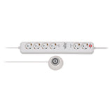 Brennenstuhl eco-line stekkerdoos comfort switch plus el csp 24 6-voudig wit 1,5m h05vv-f 3g1,5 2 permanente, 4 schakelbare externe voetschakelaar