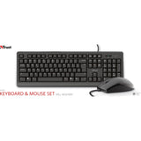 Trust primo keyboard mouse set desktopset (zwart, us lay-out (qwerty), membraan, 100%)