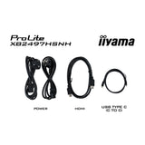 Iiyama prolite xb2497hsnh-b1 23.8 monitor (zwart, hdmi, displayport, lan, audio, usb-c, webcam)