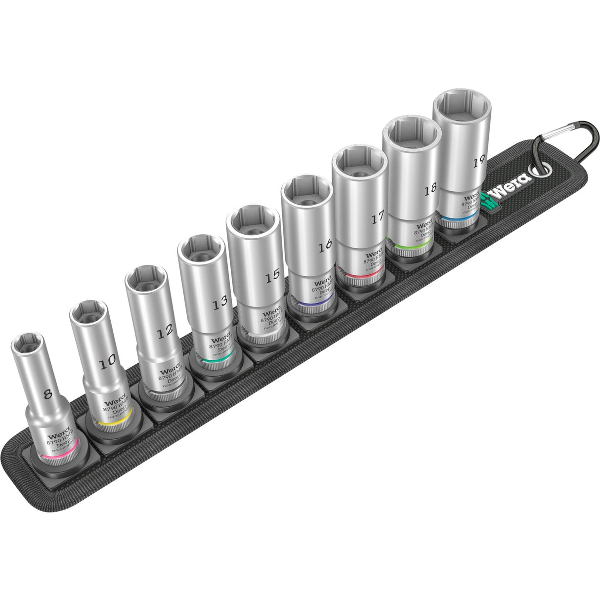 Wera belt b deep 1 doppen set, met 3 8 -aandrijving, 9‑delig dopsleutel (zwart)