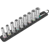 Wera belt b deep 1 doppen set, met 3 8 -aandrijving, 9‑delig dopsleutel (zwart)