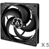 Arctic p14 value pack case fans (zwart, 5 stuks, 140 x 140 x 27 mm)