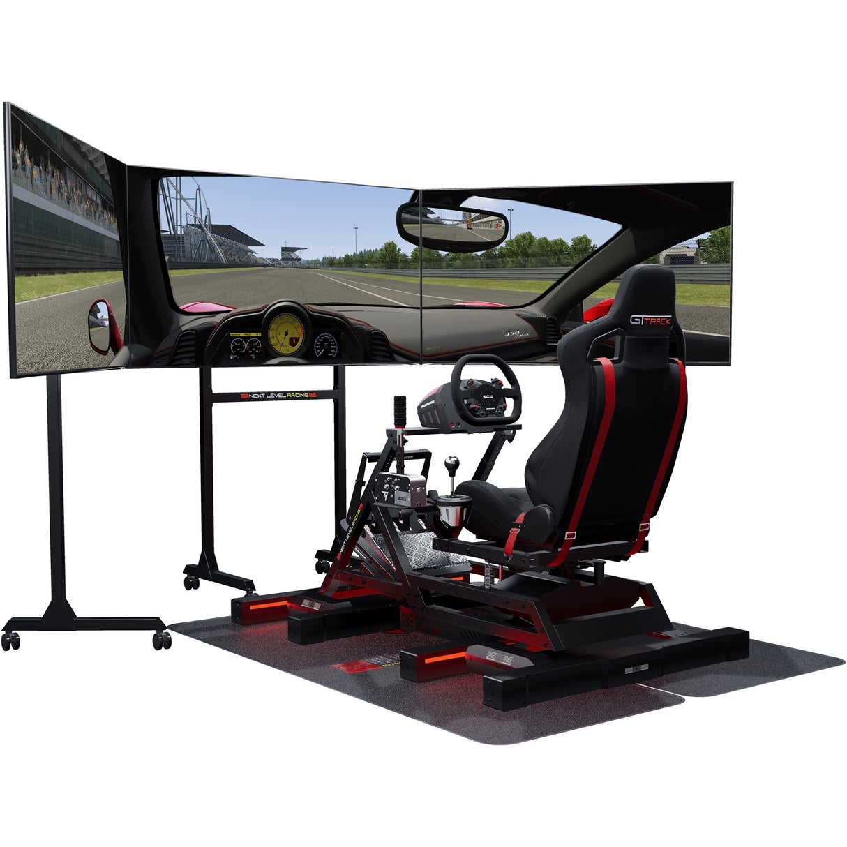 Next level racing gttrack simulator cockpit racing simulator (zwart)
