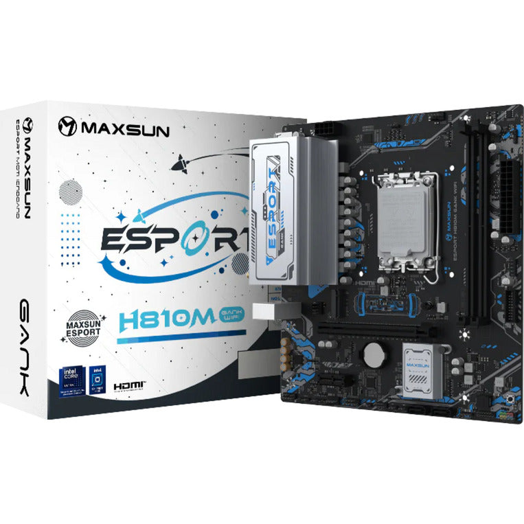 Maxsun ms-challenger h810m 2.5g socket 1851 moederbord (zwart, 2.5 gb-lan, sound, µatx)