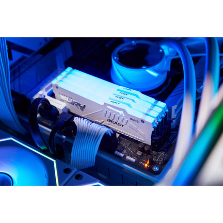 Kingston fury beast rgb 16 gb ddr5-5600 (1x 16 gb) werkgeheugen (wit, kf556c40bwa-16, xmp 3.0)