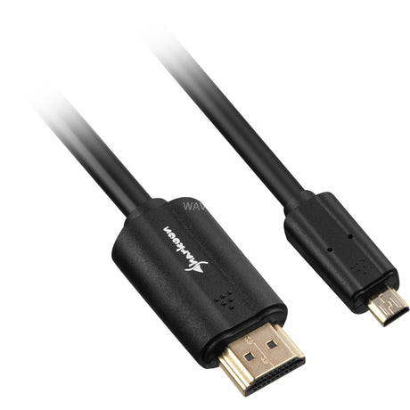 Sharkoon hdmi > micro-hdmi 2.0 kabel (zwart, 1,5 meter, 4k)